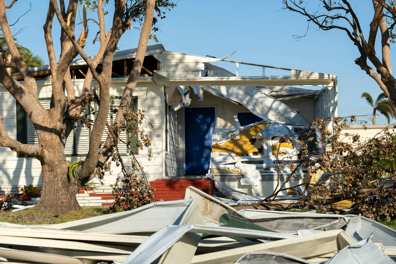 Storm Damage work in progress in Pembroke, MA