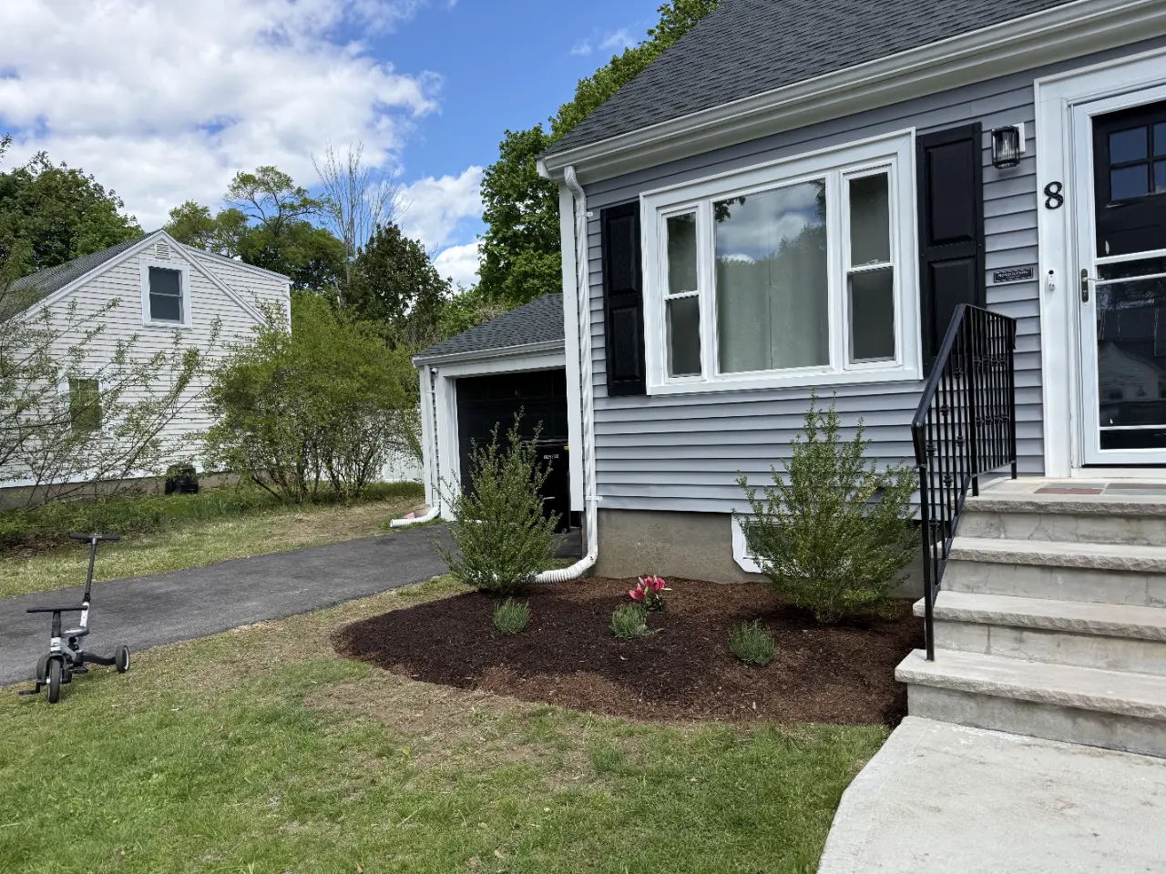 Mulching work in progress in Hanover, MA